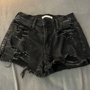 Black jean shorts
